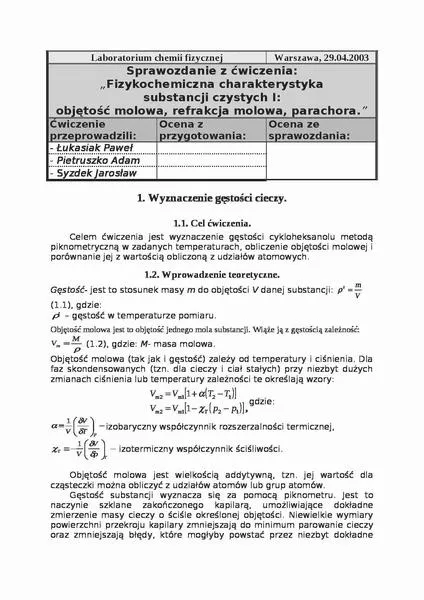 Sprawozdanie z chemii